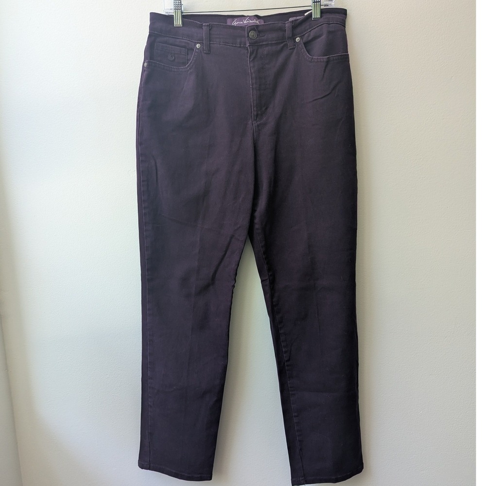 Gloria Vanderbilt Amanda Jeans Dark Purple Denim High Rise Straight Leg Sz 12